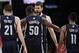 Memphis Grizzlies' Zach Randolph(50) celebrates with Marc Gasol, of Spain, after making a basket against the Los Angeles Lakers during the second half of an NBA basketball game on Friday, Nov. 15, 2013, in Los Angeles. The Grizzlies won 89-86. (AP Photo/Jae C. Hong)