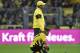 Dortmund's head coach Juergen Klopp comforts player Erik Durm after the German Bundesliga soccer match between Borussia Dortmund and Bayer Leverkusen in Dortmund, Germany, Saturday, Aug. 23, 2014. Borussia was defeated by Bayer with 0-2. (AP Photo/Martin Meissner)