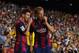 Lionel Messi and Ivan Rakitic plotting.