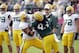 Green Bay Packers’ DJosh Boyd blocks Don Barclay during NFL football training camp Monday, July 28, 2014, in Green Bay, Wis. (AP Photo/Morry Gash)