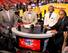 MIAMI, FL - MAY 24: TNT analysts, from left, Shaquille O'Neal, Ernie Johnson Jr., Kenny Smith and Charles Barkley speak after the Indiana Pacers defeated the Miami Heat in Game Two of the Eastern Conference Finals during the 2013 NBA Playoffs on May 24, 2013 at American Airlines Arena in Miami, Florida. NOTE TO USER: User expressly acknowledges and agrees that, by downloading and/or using this photograph, user is consenting to the terms and conditions of the Getty Images License Agreement. Mandatory copyright notice: Copyright NBAE 2013 (Photo by Issac Baldizon/NBAE via Getty Images)