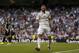 Real Madrid's Karim Benzema from France, celebrates his goal during a Spanish La Liga soccer match between Real Madrid and Cordoba at the Santiago Bernabeu stadium in Madrid, Spain, Monday, Aug. 25, 2014 . (AP Photo/Daniel Ochoa de Olza)