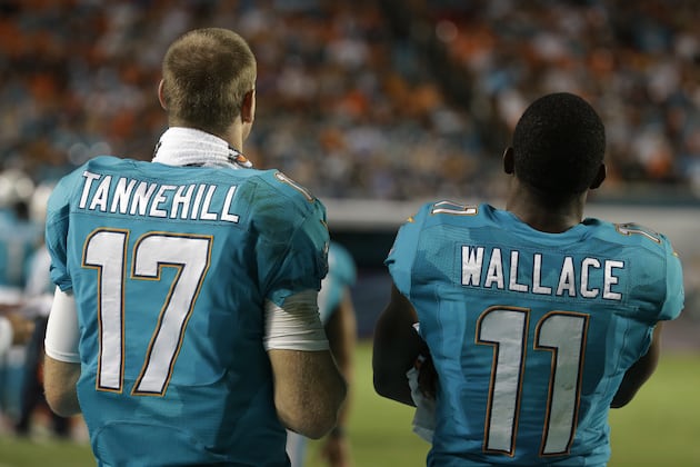 Wallace and Tannehill Work After Practice (Finally)