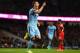 MANCHESTER, ENGLAND - AUGUST 25: Stevan Jovetic of Manchester City celebrates scoring the opening goal during the Barclays Premier League match between Manchester City and Liverpool at the Etihad Stadium on August 25, 2014 in Manchester, England. (Photo by Laurence Griffiths/Getty Images)
