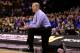 INDIANAPOLIS, IN - MARCH 28: Head coach John Beilein of the Michigan Wolverines shouts to his team in the first half against the Tennessee Volunteers during the regional semifinal of the 2014 NCAA Men's Basketball Tournament at Lucas Oil Stadium on March 28, 2014 in Indianapolis, Indiana. (Photo by Andy Lyons/Getty Images)