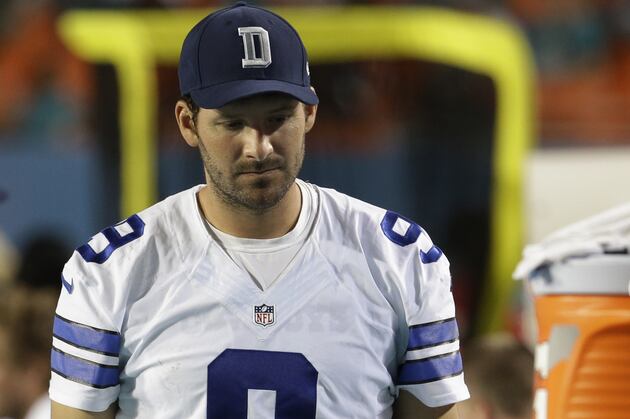 Cowboys QB Tony Romo Returns to Practice