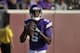 Minnesota Vikings quarterback Teddy Bridgewater throws before a exhibition NFL football game at TCF Bank Stadium in Minneapolis, Friday, Aug. 8, 2014. (AP Photo/Ann Heisenfelt)