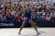 Catherine Bellis, of the United States, reacts after a point against Dominika Cibulkova, of Slovakia, during the first round of the 2014 U.S. Open tennis tournament, Tuesday, Aug. 26, 2014, in New York. (AP Photo/Darron Cummings)