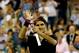 NEW YORK, NY - AUGUST 26: Roger Federer of Switzerland reacts after defeating Marinko Matosevic of Australia during their men's singles first round match on Day Two of the 2014 US Open at the USTA Billie Jean King National Tennis Center on August 26, 2014 in the Flushing neighborhood of the Queens borough of New York City. (Photo by Al Bello/Getty Images)