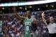 Boston Celtics' Rajon Rondo is seen during an NBA basketball game against the Philadelphia 76ers on Monday, April 14, 2014, in Philadelphia. (AP Photo/Michael Perez)