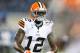 DETROIT, MI - AUGUST 09: Josh Gordon #12 of the Cleveland Browns warms up prior to the start of the preseason game against the Detroit Lions at Ford Field on August 9, 2014 in Detroit, Michigan. The Lions defeated the Browns 13-12 in a preseason game. (Photo by Leon Halip/Getty Images)