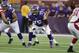 Minnesota Vikings tackle Matt Kalil (75) gets set at the line of scrimmage during the first half of an NFL preseason football game against the Arizona Cardinals, Saturday, Aug. 16, 2014, in Minneapolis. (AP Photo/Jim Mone)