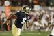 Notre Dame quarterback Everett Golson (5) works against Alabama during the first half of the BCS National Championship college football game Monday, Jan. 7, 2013, in Miami. (AP Photo/Chris O'Meara)
