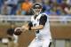 Jacksonville Jaguars quarterback Blake Bortles (5) passes the ball against the Detroit Lions during a preseason NFL football game at Ford Field in Detroit, Friday, Aug. 22, 2014. (AP Photo/Rick Osentoski)
