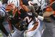 Cincinnati Bengals running back Jeremy Hill (32) runs against the Indianapolis Colts in the first half of an NFL preseason football game, Thursday, Aug. 28, 2014, in Cincinnati. (AP Photo/Al Behrman)