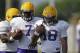 LSU running backs Leonard Fournette (left) and Terrence Magee (right)