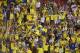 VALENCIA, SPAIN - AUGUST 24: Villarreal CF fans gives support to their team during the la Liga match between Levante UD and Villarreal CF at Ciutat de Valencia on August 24, 2014 in Valencia, Spain. (Photo by Manuel Queimadelos Alonso/Getty Images)