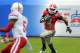 Georgia running back Todd Gurley (3) runs for yardage during the first half of the Gator Bowl NCAA college football game against Nebraska, Wednesday, Jan. 1, 2014, in Jacksonville, Fla. (AP Photo/Stephen B. Morton)