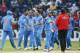 India's Suresh Raina, third left, celebrates with his teammates after they defeated England in their One Day International cricket match at the SWALEC cricket ground in Cardiff, Wales, Wednesday, Aug. 27, 2014. (AP Photo/Alastair Grant)