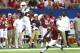 ATLANTA, GA - AUGUST 30: Devonte Mathis #82 of the West Virginia Mountaineers pulls in this reception against Cyrus Jones #5 of the Alabama Crimson Tide at Georgia Dome on August 30, 2014 in Atlanta, Georgia. (Photo by Martin Rose/Getty Images)