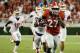 Georgia running back Nick Chubb runs the ball to score a touchdown in the second half of an NCAA college football game against Clemson, Saturday, Aug. 30, 2014, in Athens, Ga. (AP Photo/David Goldman)