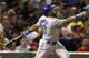 Toronto Blue Jays Melky Cabrera during the sixth inning of a baseball game at Fenway Park in Boston, Monday, July 28, 2014. (AP Photo/Charles Krupa)