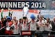 LONDON, ENGLAND - MARCH 30: Peterborough captain Tommy Rowe lifts the trophy after his team won the Johnstone's Paint Trophy Final between Chesterfield and Peterborough United at Wembley Stadium on March 30, 2014 in London, England. (Photo by Ben Hoskins/Getty Images)