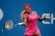 NEW YORK, NY - AUGUST 30: Serena Williams of the United States returns a shot against Varvara Lepchenko of the United States during their women's singles third round match on Day Six of the 2014 US Open at the USTA Billie Jean King National Tennis Center on August 30, 2014 in the Flushing neighborhood of the Queens borough of New York City. (Photo by Chris Trotman/Getty Images for USTA)
