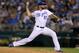KANSAS CITY, MO - July 24: Wade Davis #17 of the Kansas City Royals throws in the eighth inning against the Cleveland Indians at Kauffman Stadium on July 24, 2014 in Kansas City, Missouri. (Photo by Ed Zurga/Getty Images)
