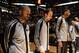 SAN ANTONIO, TX - JUNE 08: Tony Parker #9, Manu Ginobili #20 and Tim Duncan #21 of the San Antonio Spurs stand in observance of the national anthem before Game Two of the 2014 NBA Finals between the Miami Heat and San Antonio Spurs at AT&T Center on June 8, 2014 in San Antonio, Texas. NOTE TO USER: User expressly acknowledges and agrees that, by downloading and/or using this photograph, user is consenting to the terms and conditions of the Getty Images License Agreement. Mandatory Copyright Notice: Copyright 2014 NBAE (Photo by Andrew D Bernstein/NBAE via Getty Images)