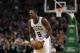 Boston Celtics guard Rajon Rondo (9) during the second quarter of an NBA basketball game Friday, April 4, 2014, in Boston. (AP Photo/Charles Krupa)