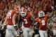 Georgia's Todd Gurley (3) and teammates celebrate after a touchdown on Saturday night against Clemson.