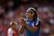 AS Monaco's Radamel Falcao applauds a teammate during the Emirates Cup soccer match between Arsenal and AS Monaco at Arsenal's Emirates Stadium, London, Sunday, Aug. 3, 2014. (AP Photo/Matt Dunham)