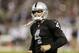Oakland Raiders quarterback Derek Carr (4) against the Seattle Seahawks during the first half of an NFL preseason football game in Oakland, Calif., Thursday, Aug. 28, 2014. (AP Photo/Ben Margot)