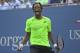 Gael Monfils, of France, reacts after a shot against Grigor Dimitrov, of Bulgaria, during the fourth round of the 2014 U.S. Open tennis tournament, Tuesday, Sept. 2, 2014, in New York. (AP Photo/Mike Groll)