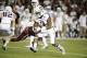 Texas A&M running back Trey Williams (3) runs against South Carolina during the second half of an NCAA college football game on Thursday, Aug. 28, 2014, in Columbia, S.C. Texas A&M won 52-28. (AP Photo/Rainier Ehrhardt)