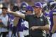 Minnesota Vikings head coach Mike Zimmer points before a preseason NFL football game against the Oakland Raiders at TCF Bank Stadium in Minneapolis, Friday, Aug. 8, 2014. (AP Photo/Ann Heisenfelt)