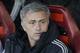 Chelsea's manager Jose Mourinho waits for the start of Champions League semifinal first leg, soccer match between Atletico Madrid and Chelsea at the Vicente Calderon stadium in Madrid, Spain, Tuesday, April 22, 2014 .(AP Photo/Paul White)