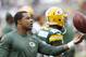 Green Bay Packers' Randall Cobb balances a ball on his finger before an NFL football preseason game against the Kansas City Chiefs Thursday, Aug. 28, 2014, in Green Bay, Wis. (AP Photo/Mike Roemer)