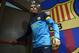 FC Barcelona's goalkeeper Victor Valdes leaves a press conference at the Camp Nou stadium in Barcelona, Spain, Friday, May 31, 2013. (AP Photo/Manu Fernandez)
