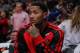 Nov 16, 2013; Chicago, IL, USA; Chicago Bulls point guard Derrick Rose (1) on the bench during the second half against the Indiana Pacers at the United Center. Chicago won 110-94. Mandatory Credit: Dennis Wierzbicki-USA TODAY Sports