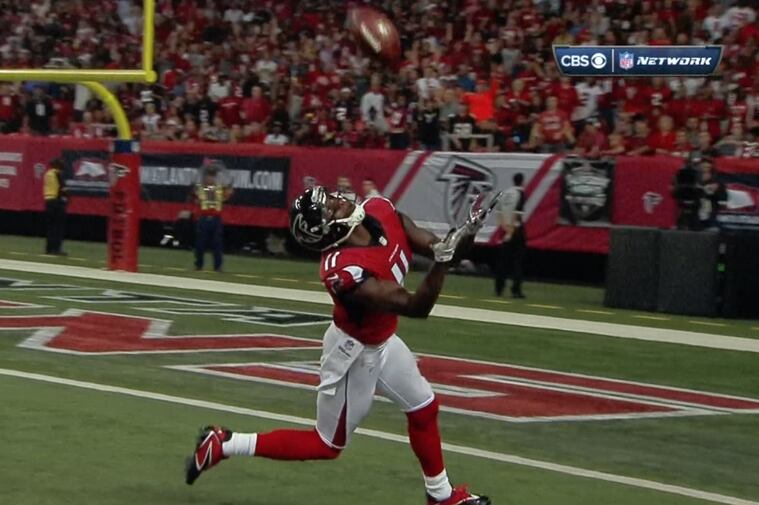 Falcons' Julio Jones Makes Incredible over-the-Head TD Catch vs. Buccaneers