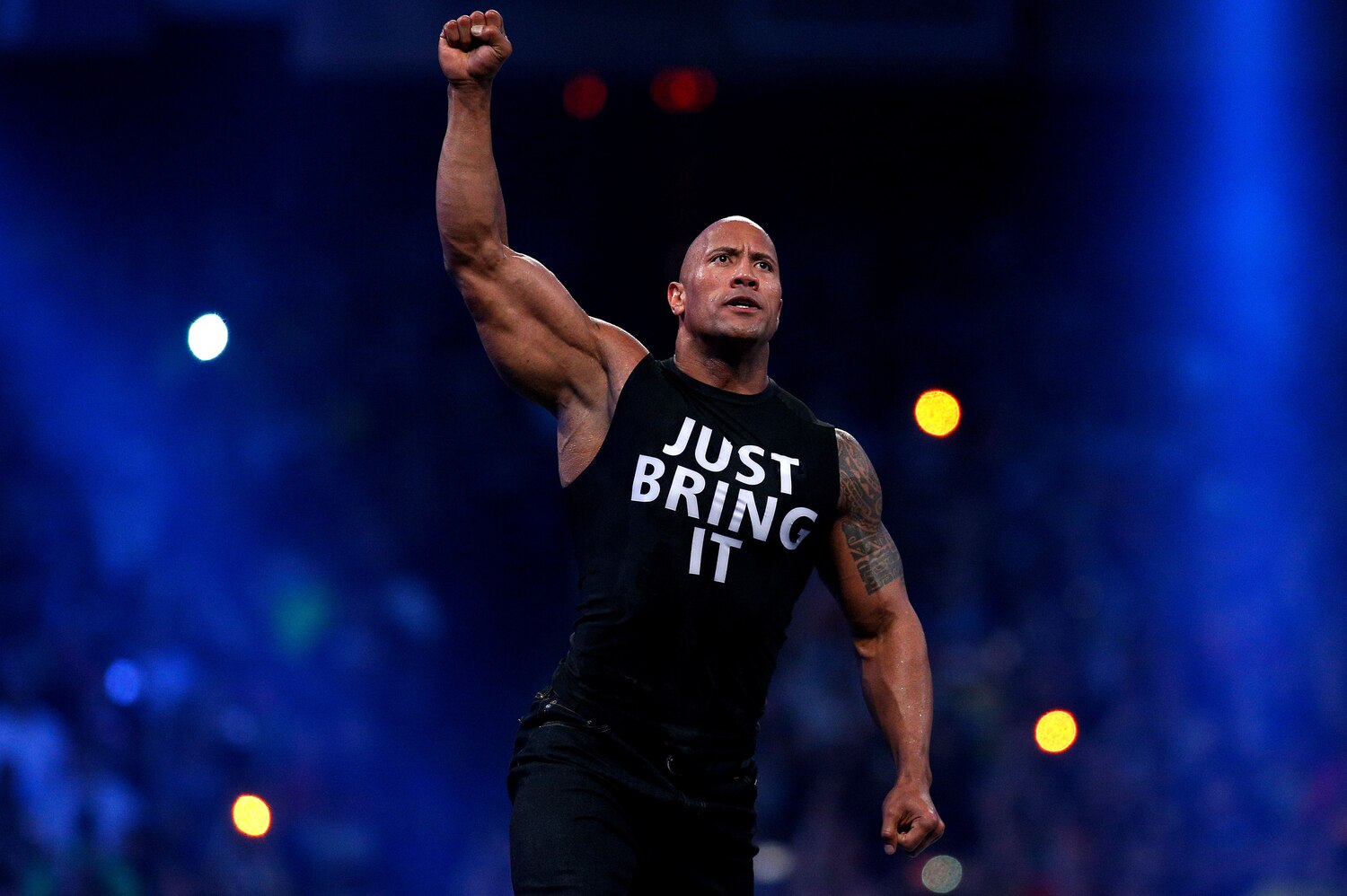 The Rock Returns to WWE Programming During Monday Night Raw Bleacher