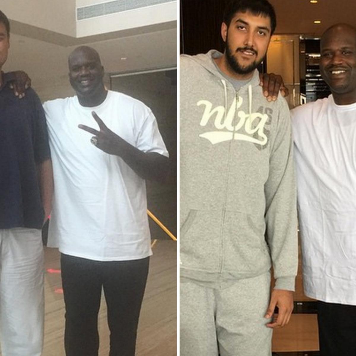 Shaquille O'Neal Chills with 7'5" Sim Bhullar and 7'6" Yao Ming
