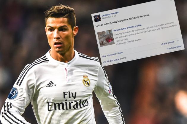 Cristiano Ronaldo Uses Massive Facebook Reach to Help Sick Baby