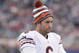 FOXBORO, MA - OCTOBER 26: Jay Cutler #6 of the Chicago Bears reacts during the fourth quarter against the New England Patriots at Gillette Stadium on October 26, 2014 in Foxboro, Massachusetts. (Photo by Darren McCollester/Getty Images)