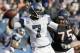 Seattle Seahawks quarterback Tarvaris Jackson (7) fires a pass as Chicago Bears defensive tackle Matt Toeaina (75) closes in the second half of an NFL football game in Chicago, Sunday, Dec. 18, 2011. (AP Photo/Nam Y. Huh)