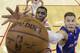 Houston Rockets' Terrence Jones, left, and Los Angeles Clippers' Blake Griffin reach for a rebound during the second half of Game 2 in a second-round NBA basketball playoff series, Wednesday, May 6, 2015, in Houston. (AP Photo/David J. Phillip)