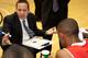 SPRINGFIELD, MA - NOVEMBER 26: Maine Red Claws Coach Austin Ainge encourages his team during a timeout versus the Springfield Armor at the Mass Mutual Center on November 26, 2010 in Springfield, Massachusetts. NOTE TO USER: User expressly acknowledges and agrees that, by downloading and/or using this Photograph, user is consenting to the terms and conditions of the Getty Images License Agreement. Mandatory Copyright Notice: Copyright 2010 NBAE (Photo by Chris Marion/NBAE via Getty Images)