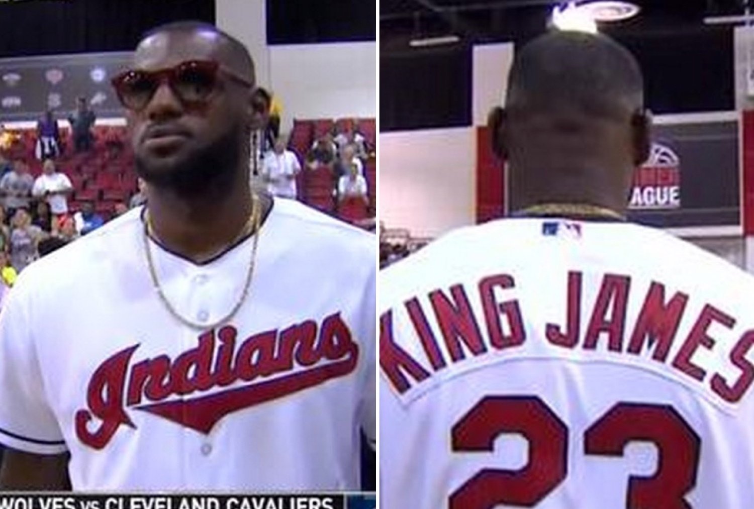 LeBron James Shows Up to Cavaliers Summer League Game in Custom Indians Jersey ...
